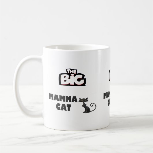 猫のための大きな乳クールデザイン コーヒーマグカップ (左)