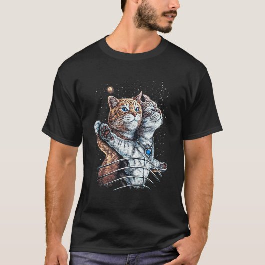 猫のための宇宙のタイタニック猫 Tシャツ (正面)