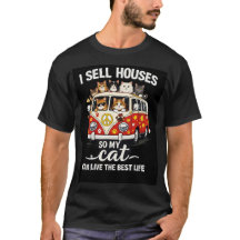 猫のための家を売る不動産屋Tシャツ – I Sell Houses So My Cat