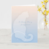 猫のための愛情のある記憶誠実な悔やみや弔慰 カード (黄色い花)