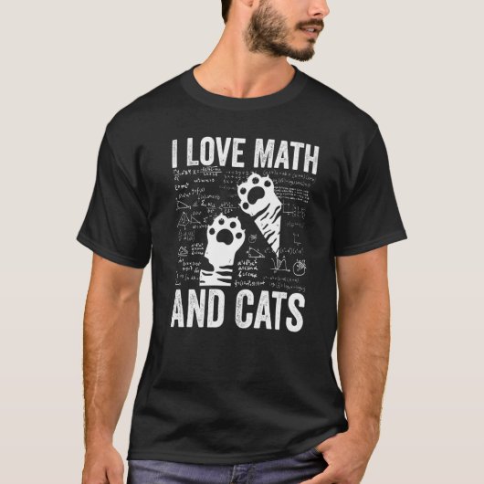猫のための数学と猫が大好き 1 Tシャツ (正面)