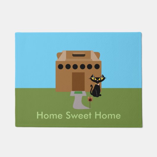 猫のための楽しい家 ドアマット (正面)