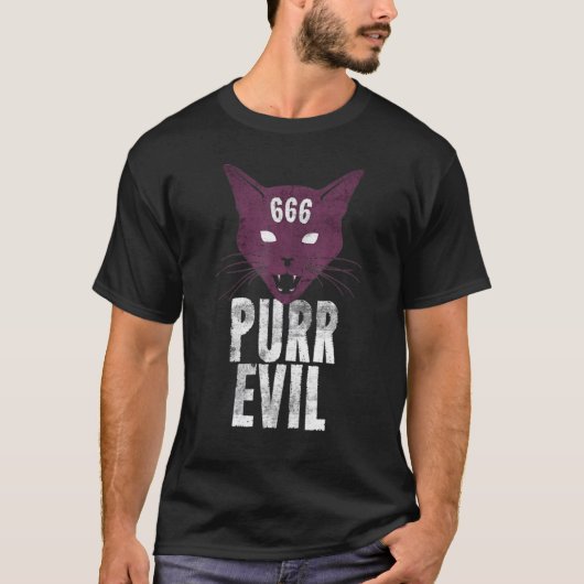 猫のための邪悪な猫 Tシャツ (正面)