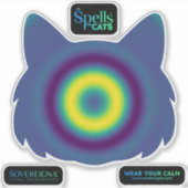 猫のための魔法:落ち着く仔猫 (リラックス) シール (正面)