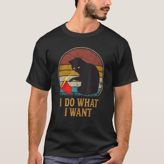 猫のための 猫好き男子 したいようにする 猫 Tシャツ (正面)
