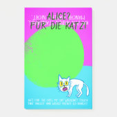 猫のためのCool Green Alice ポストイット (正面)