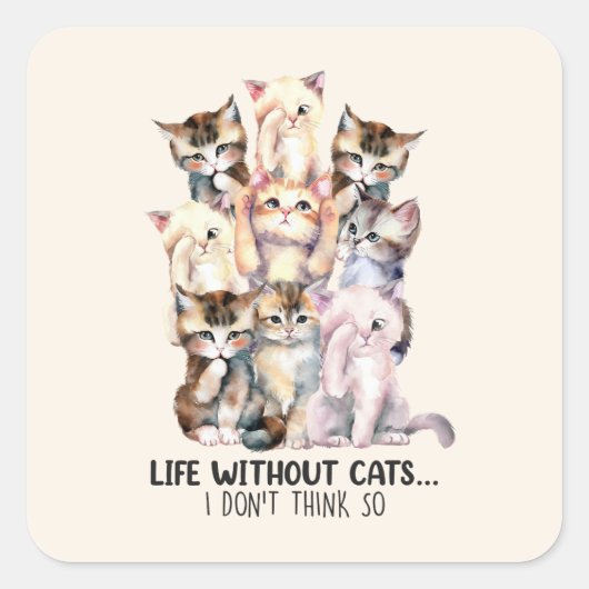 猫のない生活？僕はそうは考えしない スクエアシール (正面)