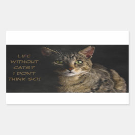 猫のない生活？違う考えよ!カスタムおもしろい 長方形シール