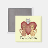 猫ののどを鳴らす音fectionのTシャツおよびギフト マグネット (正面/裏面)