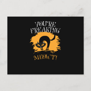 猫のひどく神経質になる猫の鳴き声それハロウィンの衣裳 シーズンポストカード
