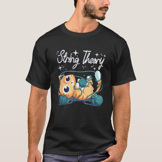 猫のひも理論の編み物 Tシャツ (正面)