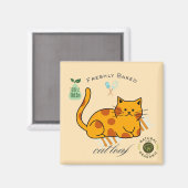 猫のまるまるパン 笑える マグネット (正面/裏面)