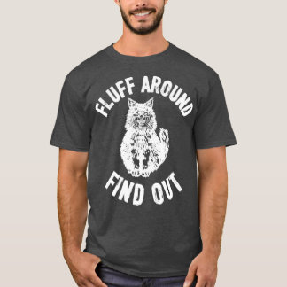 猫のまわりにを探し出すおもしろい Tシャツ
