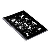 猫のよくはしゃぐミュージシャン猫のおもしろい飼い主ユーモア ノートブック (右側)