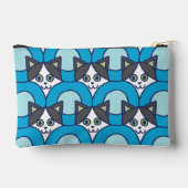 猫のよくはしゃぐ円パターン アクセサリーポーチ (裏面)