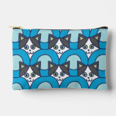 猫のよくはしゃぐ円パターン アクセサリーポーチ (正面)
