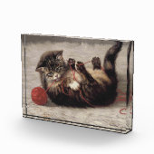 猫のわな　猫が糸玉で遊ぶ フォトブロック (右)
