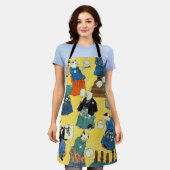 『猫のアクロバット、国芳、浮世絵』 エプロン (着用した状態)