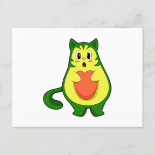 猫のアボカド ポストカード
