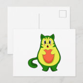 猫のアボカド ポストカード (正面/裏面)