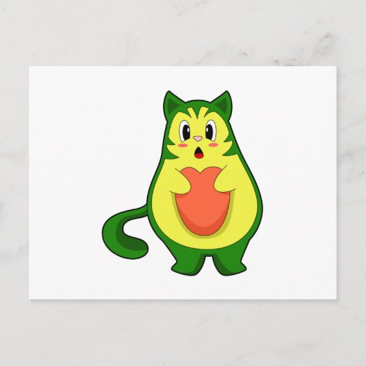 猫のアボカド ポストカード (正面)