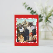 猫のアメリカのゴシック様式クリスマスのおもしろいな郵便はがき シーズンポストカード (スタンド正面)