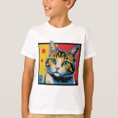 猫のアートデザイン #1 Tシャツ (正面)