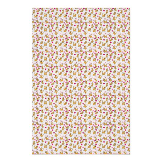 猫のアート作品 | かわいい猫のバレンタイン ポスター (正面)