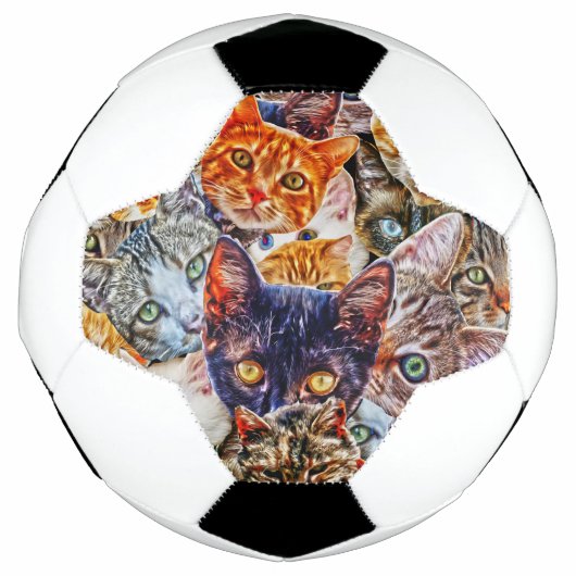 猫のアート柄 サッカーボール (正面)