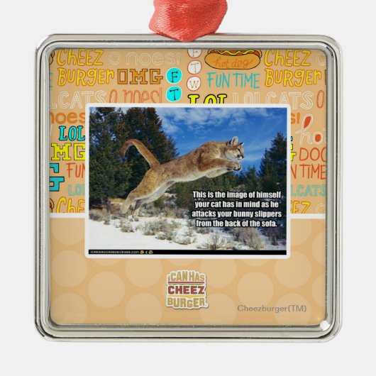 猫のイメージ メタルオーナメント (正面)