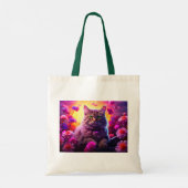 猫のイラストが描かれたトートバッグ トートバッグ (裏面)