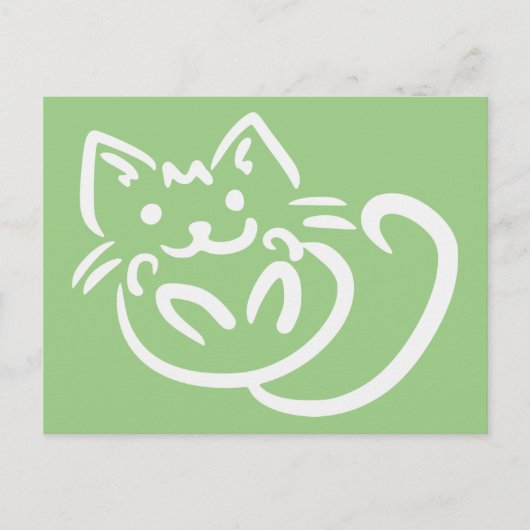 猫のイラストオリジナルポストカード ポストカード (正面)