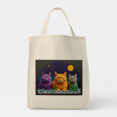 猫のイラスト入りエコバッグ トートバッグ (裏面)