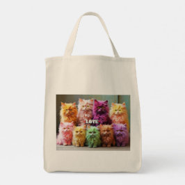 猫のイラスト入り買い物袋 トートバッグ