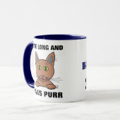 猫のイラスト入り 名前入り 誕生日グッズ 青 マグカップ (正面左)