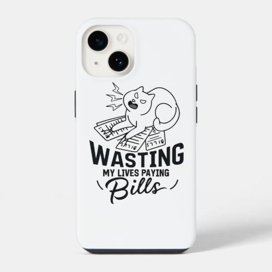 猫のイラスト おもしろデザイン iPhoneケース (裏面)