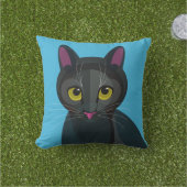 猫のイラスト アウトドアクッション (芝生)