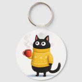 猫のイラスト キーホルダー (正面)
