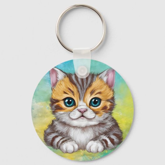猫のイラスト キーホルダー (正面)