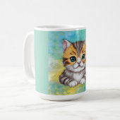 猫のイラスト コーヒーマグカップ (正面左)