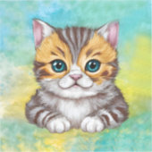 猫のイラスト シール (正面)