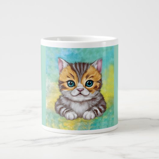 猫のイラスト ジャンボコーヒーマグカップ (正面)