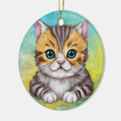 猫のイラスト セラミックオーナメント (左)