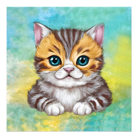 猫のイラスト フォトプリント            (正面)