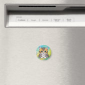 猫のイラスト マグネット (インサイチュ (食洗機))