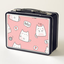 猫のイラスト メタルランチボックス