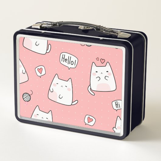 猫のイラスト メタルランチボックス (裏面)