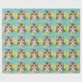 猫のイラスト ラッピングペーパー