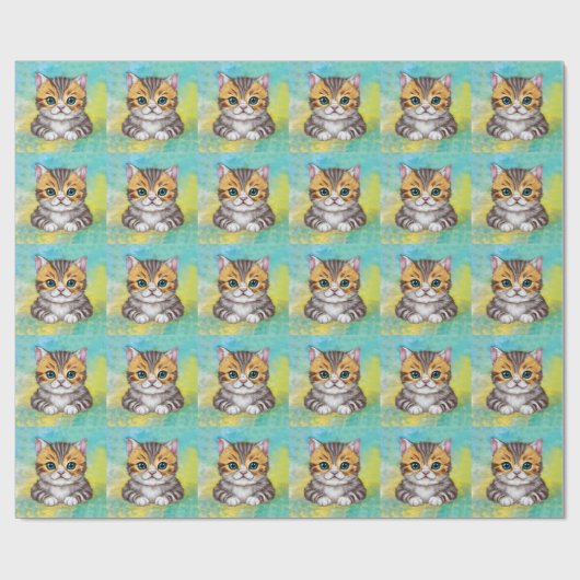 猫のイラスト ラッピングペーパー (フラット)