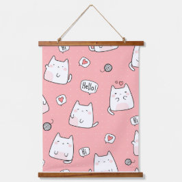 猫のイラスト 吊り下げ型タペストリー